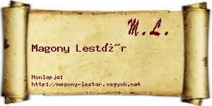 Magony Lestár névjegykártya